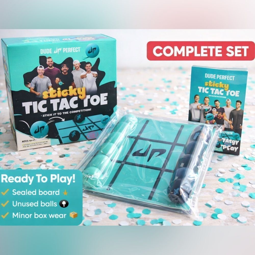 Dude Perfect Sticky Tic Tac Toe Game – Complete Set w/ Box | Fun Family Game